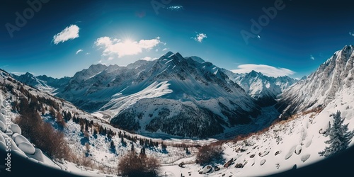 The scenery near Briançon and Serre Cheval has breathtaking mountain views, Generative AI