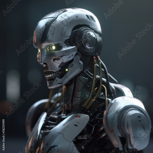 Robot man, futuristic model. AI generative.