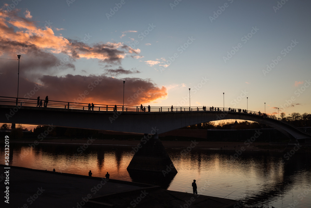 Pedestrian bridge in Novgorod