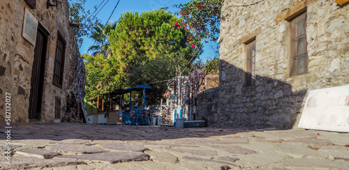 The old town of Datça and its streets and houses made with local stonework