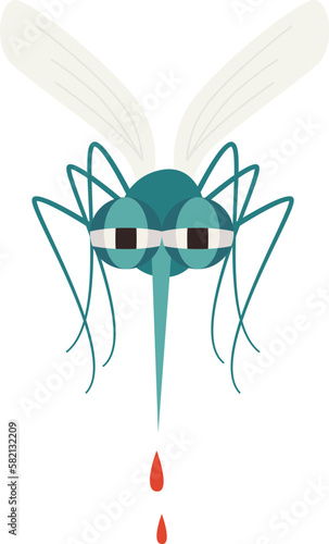 Flying mosquito sucking blood