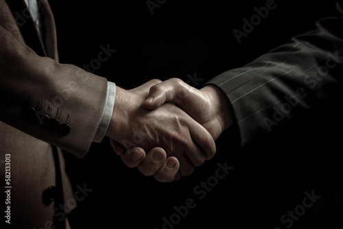 Businessmen handshake - business meeting and partnership concept. Generative ai.