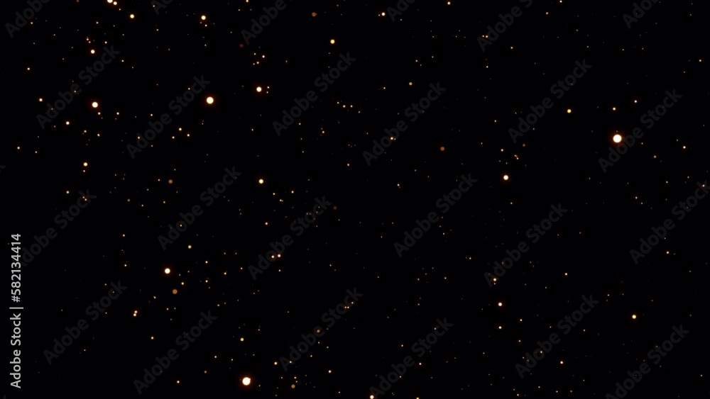 Golden bokeh particles glowing transition on alpha background in 4k