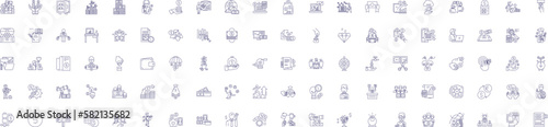 Making money line icons signs set. Design collection of Earn, Profit, Gain, Invest, Speculate, Fund, Market, Yield outline concept vector illustrations