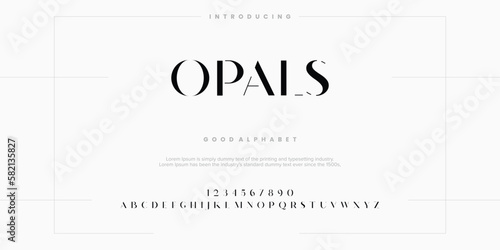Abstract Fashion font alphabet. Typography typeface uppercase lowercase and number. vector illustration