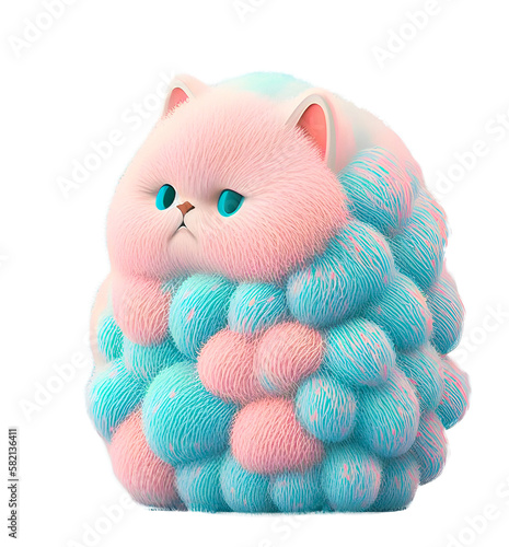 Cute soft squishmallow kawai cat animal - generative AI