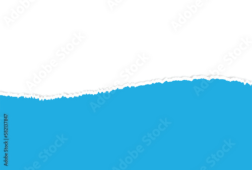 Blue Ripped Torn Paper On Transparent Background. Frame. Vector Illustration