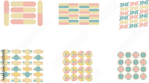 set of colorful shapes for pattern