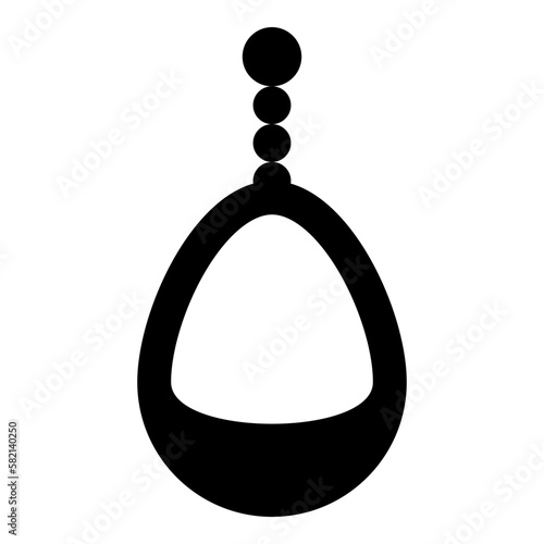Ear-ring jewelry pendant earrings luxury bijou precious stone bijouterie adornment embellishment icon black color vector illustration image flat style