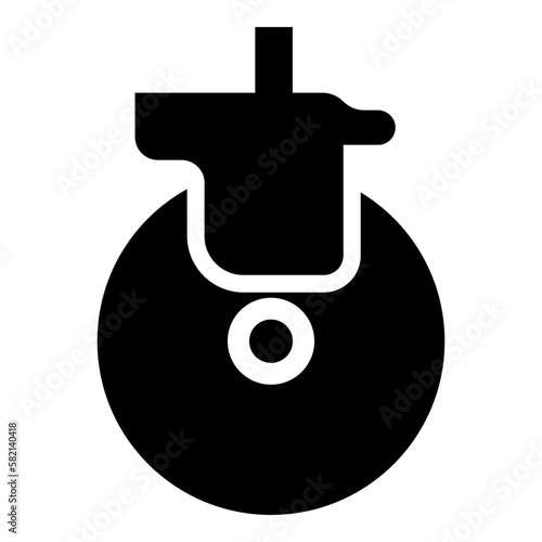 Wheel for furniture caster swivel icon black color vector illustration image flat style