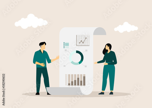 Expert concept. Professional business adviser provides solutions for business. Expertise and corporate consultancy. Idea of strategy management and troubleshooting. Flat vector illustration