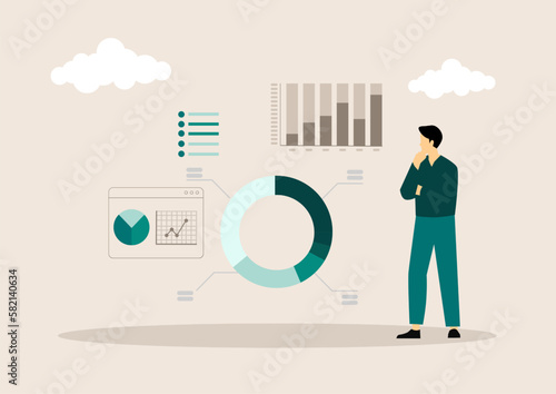 Expert concept. Professional business adviser provides solutions for business. Expertise and corporate consultancy. Idea of strategy management and troubleshooting. Flat vector illustration
