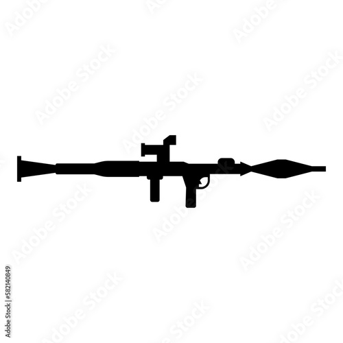 Grenade launcher military weapon army icon black color vector illustration image flat style