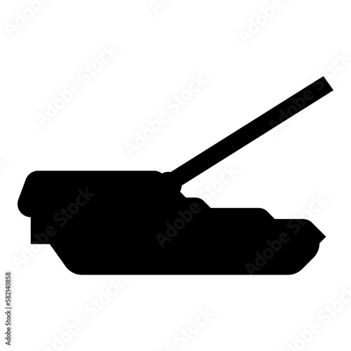 Self-propelled howitzer artillery system icon black color vector illustration image flat style