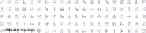 Mechanics engineering line icons signs set. Design collection of Mechanics, Engineering, Kinematics, Dynamics, Vibrations, Force, Torque, Machines outline concept vector illustrations