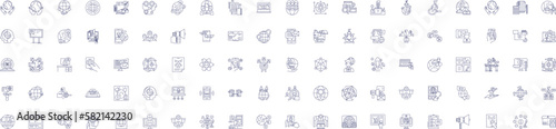 Internet line icons signs set. Design collection of Network, digital, web, cyberspace, broadband, online, information, communications outline concept vector illustrations