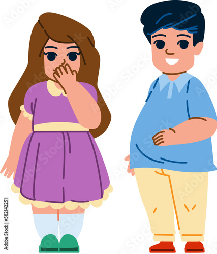 kid overweight vector