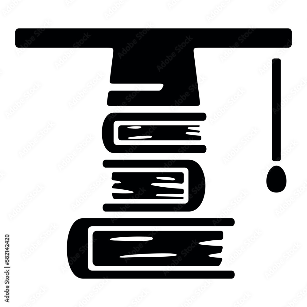 hat graduation with pile books vector illustration design.minimal logo of education on white background vector illustration design. hat graduation with pile books vector illustration design.minimal logo of education on white background vector illustration design.