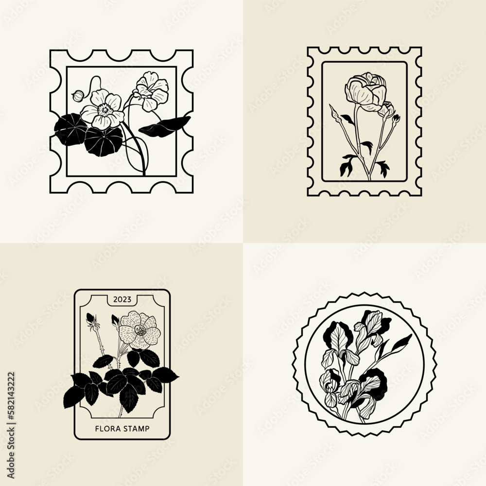 Minimalistic flower graphic sketch drawing, black icon, stamp, trendy tattoo design, floral botanic elements vector illustration. Minimalistic flower graphic sketch drawing, black icon, stamp, trendy tattoo design, floral botanic elements vector illustration.