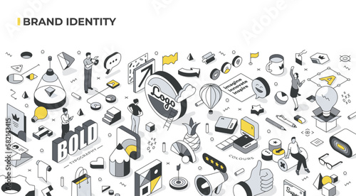 Brand Identity Isometric Illustration