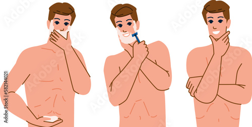man shaving vector
