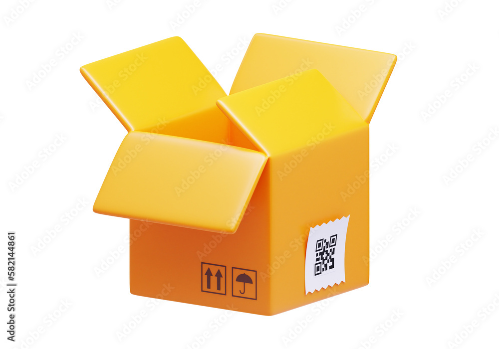 Fototapeta premium 3d rendering of cardboard box illustration, suitable for your project related to shopping, package and shipment or delivery