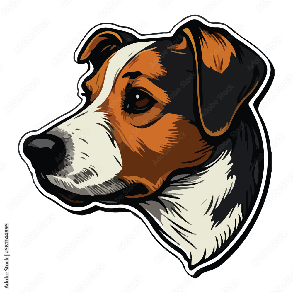 Jack Russell Terrier Flat Icon Isolated On White Background Jack Russell Terrier Flat Icon Isolated On White Background
