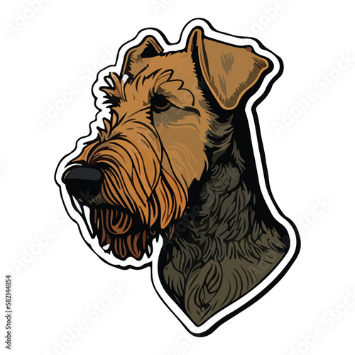 Airedale Terrier Flat Icon Isolated On White Background