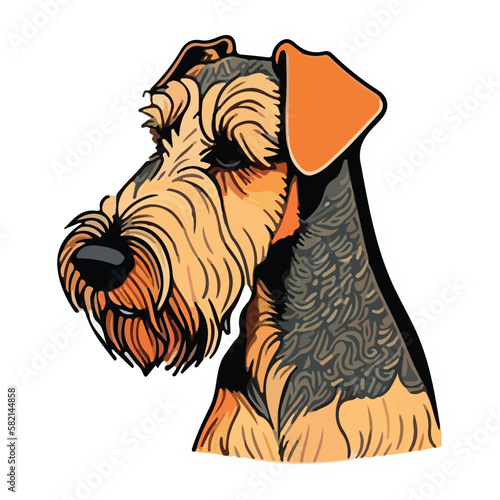 Airedale Terrier Flat Icon Isolated On White Background