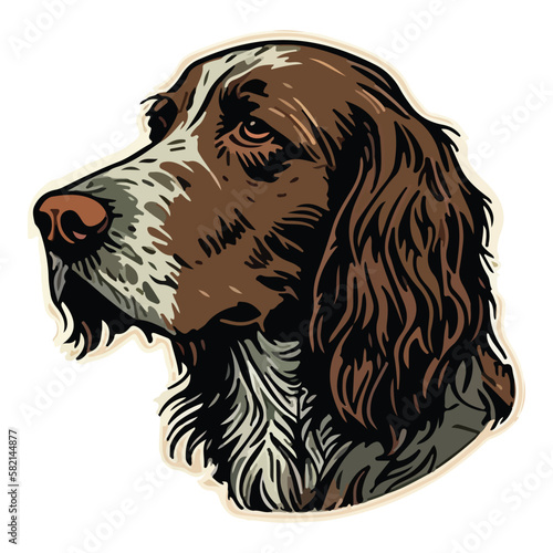 Setter Dog Flat Icon Isolated On White Background