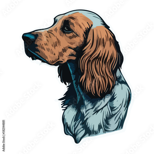 Setter Dog Flat Icon Isolated On White Background