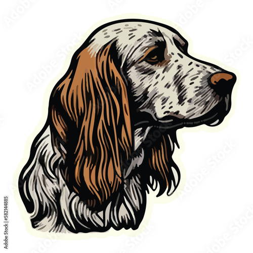 Setter Dog Flat Icon Isolated On White Background