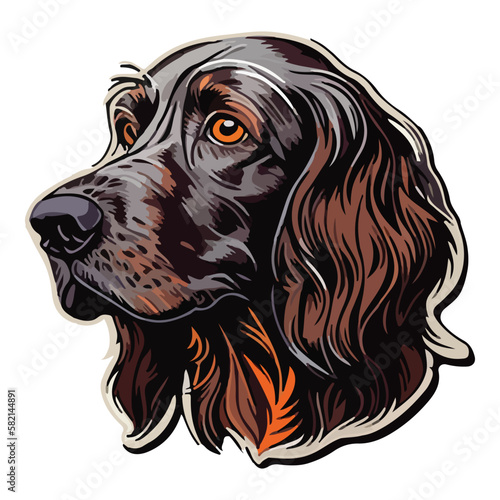 Setter Dog Flat Icon Isolated On White Background
