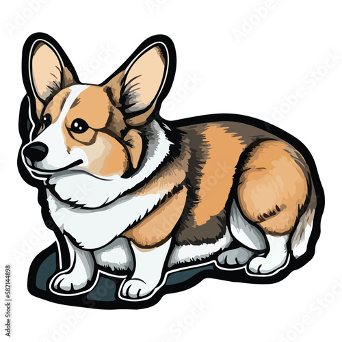 Welsh Corgi Flat Icon Isolated On White Background