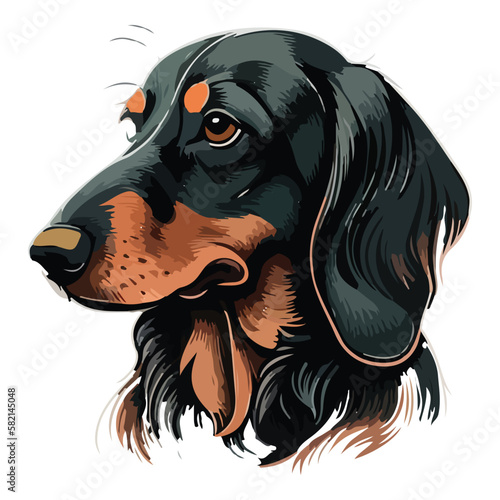 Dachshund Flat Icon Isolated On White Background