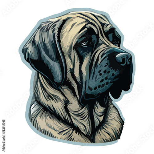 Mastiff Flat Icon Isolated On White Background