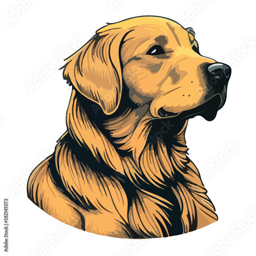 Golden Retriever Flat Icon Isolated On White Background