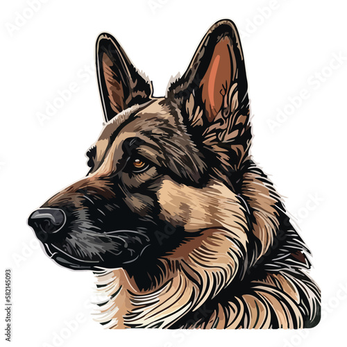 Shepherd Dog Flat Icon Isolated On White Background