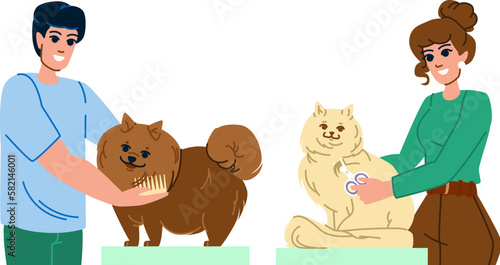 pet groomer vector
