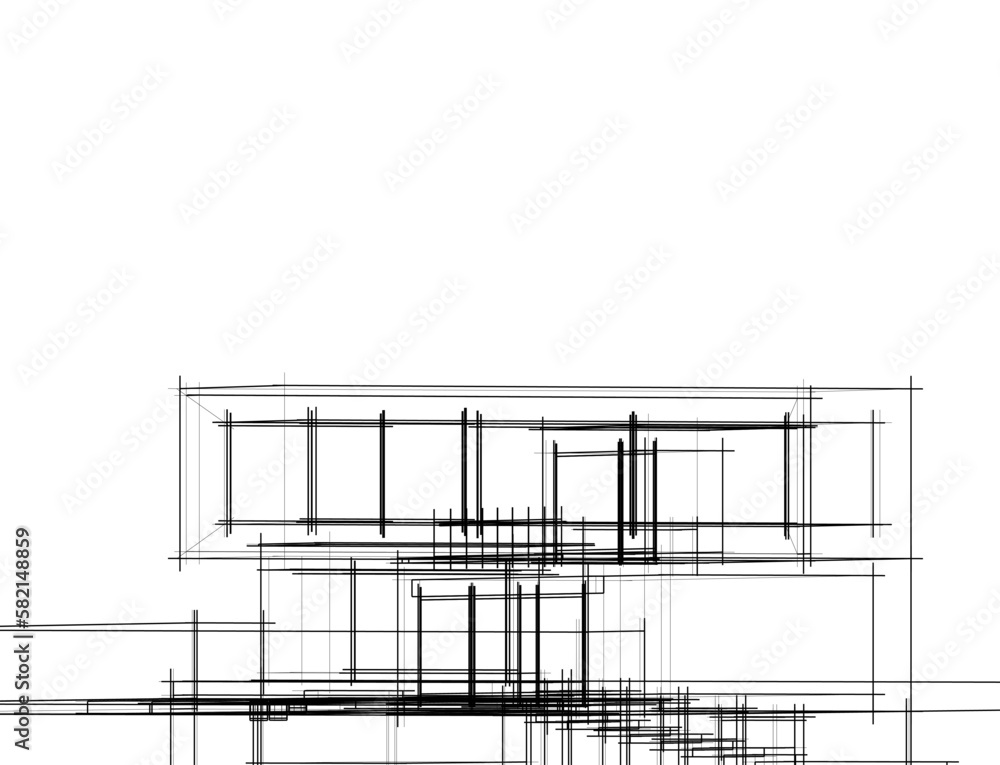 architectural sketch of a house architectural sketch of a house