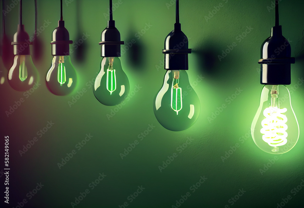 Hanging light bulbs glowing on empty blue wall background for wallpaper, graphic resource or header. Hanging light bulbs glowing on empty blue wall background for wallpaper, graphic resource or header.