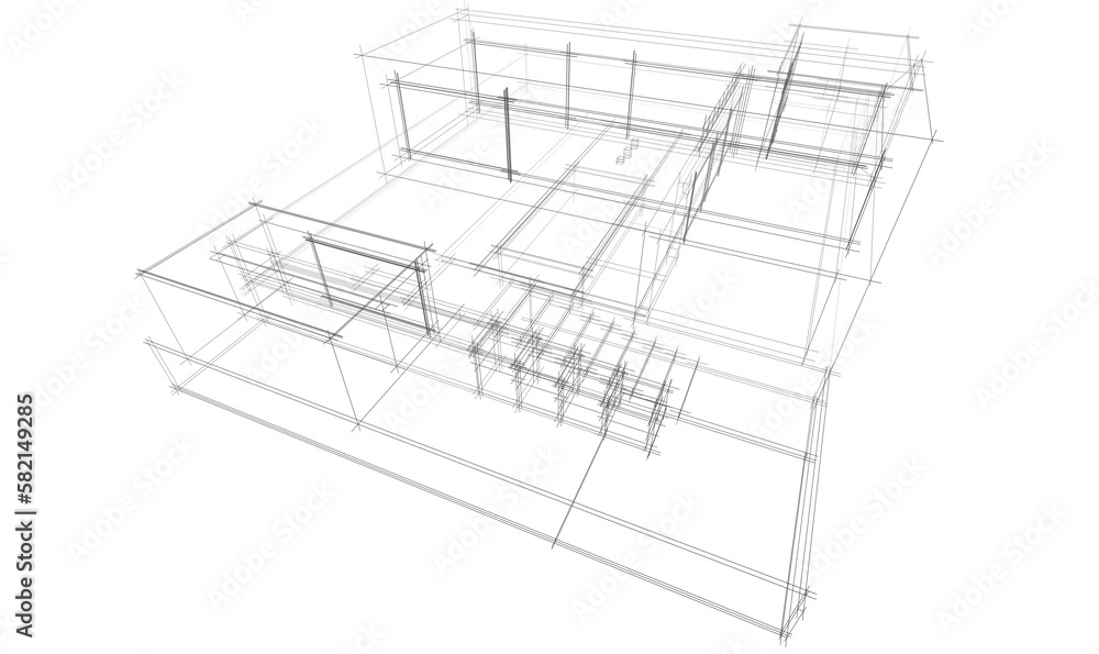 Fototapeta premium architectural 3d sketch of a house