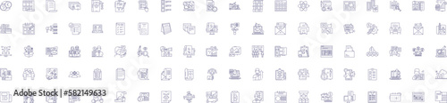 Programm line icons signs set. Design collection of Program, Programming, Software, Routine, Algorithm, Logic, Syntax, Compiler outline concept vector illustrations