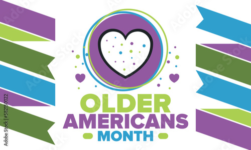 Older Americans Month. Celebrated in May in the United States. National Month of observance for Older Americans. Poster, card, banner and background. Vector illustration