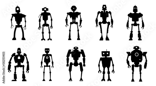 various robot silhouettes