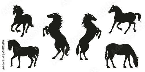 Fototapeta Naklejka Na Ścianę i Meble -  horse silhouettes volume 2
