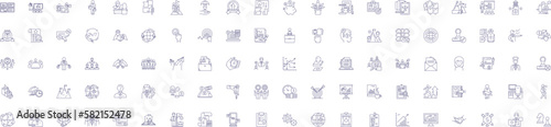 Product management line icons signs set. Design collection of Product, Management, Plan, Design, Develop, Optimize, Launch, Research outline concept vector illustrations