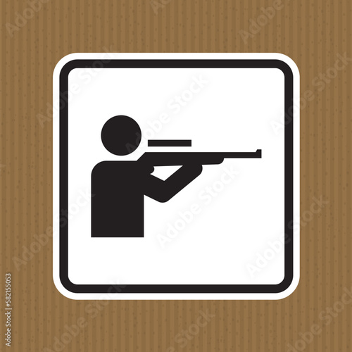 Shooting Range Diamond Caution Sign Rifle Range Symbol