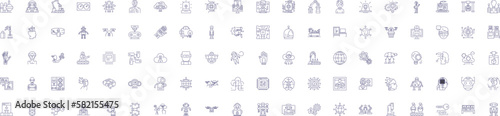 Robotics line icons signs set. Design collection of Robotics, Automation, Artificial, Intelligence, Machines, Coding, Algorithms, Control outline concept vector illustrations