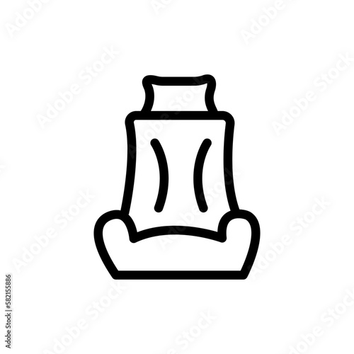 Car bucket seat outline vector icon. Thin line black car bucket seat icon, flat vector simple element illustration from editable car parts concept isolated on white background